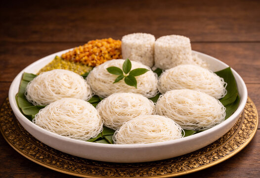 white string hoppers (idiyappam)