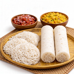 white string hoppers (idiyappam)