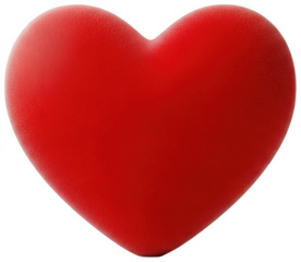 Valentine Bright vivid red fluffy plush heart pillow symbol of passionate romance love and affection perfect element for Valentine's day designs or wedding decoration