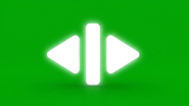Abstract glowing arrow symbol on green background for various concepts