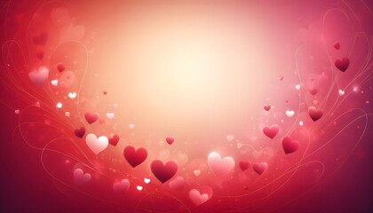 Radiant hearts in warm glow