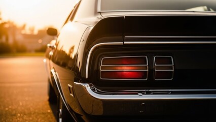 Fototapeta premium Close-up of classic car tail light.