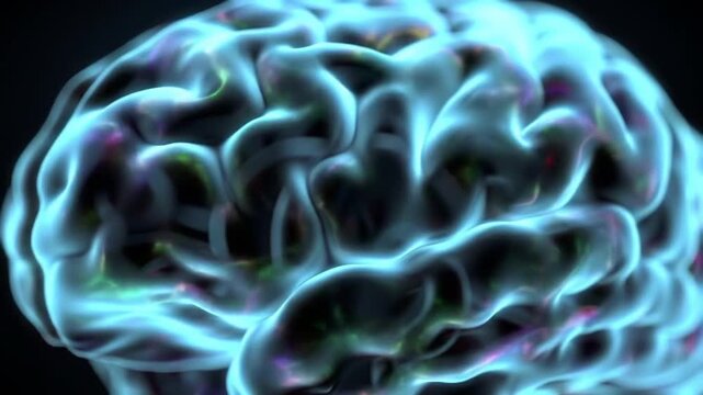 Abstract glowing brain visualization neurology science and cognitive processes