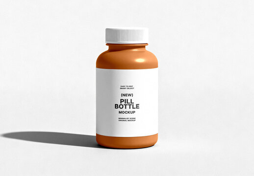 Isolated Pill Bottle Mockup