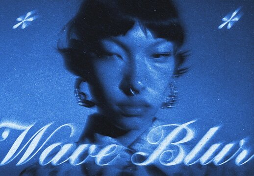 Wave Smudged Print Effect Mockup