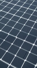 Close Up of Photovoltaic Solar Panels Array for Clean Energy Production, Renewables and Sustainable Power Source, Modern Grid System