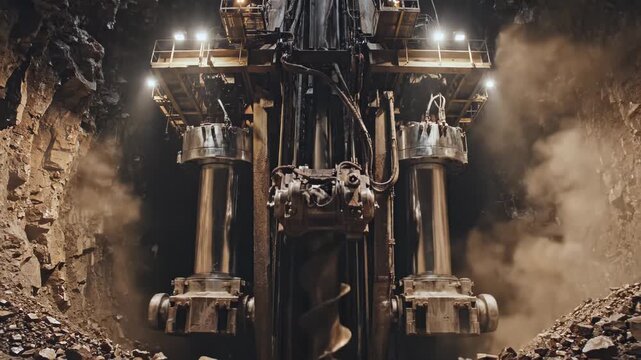 Colossal Pistons Drive Underground Drilling Machine