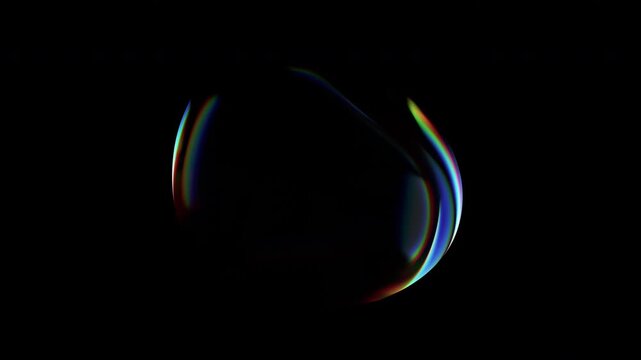 Iridescent bubble on a black background, 4k seamless loop 3d animation