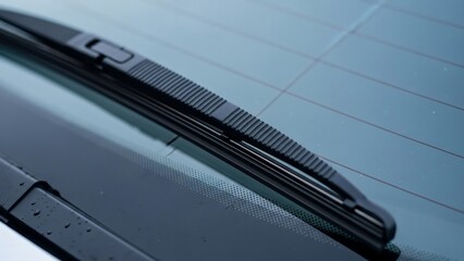 Close-up of car windshield wiper blade.