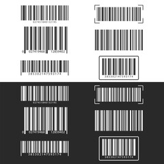 Vector icon of a fake barcode. A universal code for scanning goods or products. A barcode icon for distributing goods for stores, etc. An element for your design.