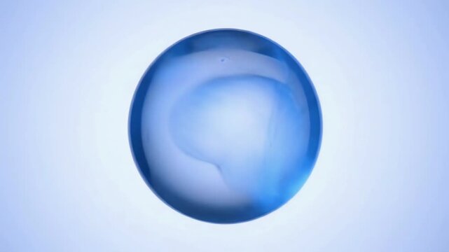 Captivating azure sphere showcasing advanced skincare bubble science for innovative cosmetic formulations and pristine product purity