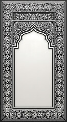 Obraz premium Islamic prayer rug with intricate geometric patterns and calligraphy.