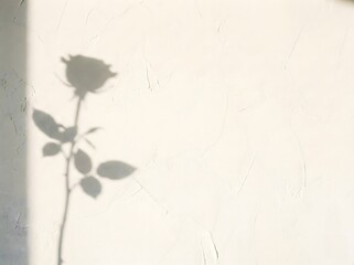 Naklejka premium Soft Rose Shadow on Textured Wall