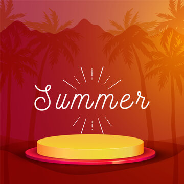 Summer background with product podium for sale