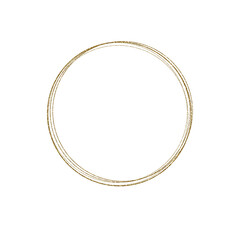 Gold circle. Golden sparkle ring. Shining circle frame, glowing halo aura and bright light particles. Luxury gold  border isolated on transparent background for design. Flower gold ring