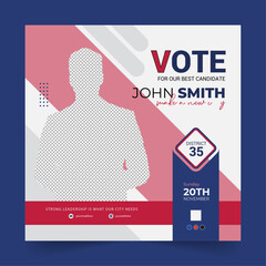 Vote Social Media Banner Template Design