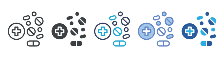 Obraz premium Medicine icon set multiple style collection