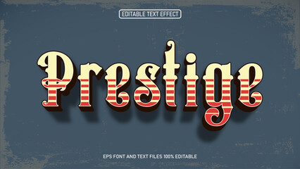 prestige style vintage text effect