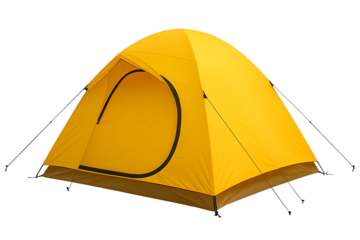 Waterproof dome tent for hiking and mountaineering 3D illustration isolated.