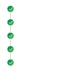 Logistics Task Sequence Timeline with Green Check Mark Icons. © Ramilia