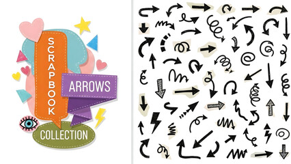 Fototapeta premium Creative Doodle Illustrations for Scrapbooking, Design, and Crafting Projects