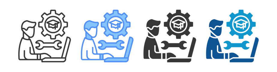 Apprenticeship Icon Set Multiple Style Collection