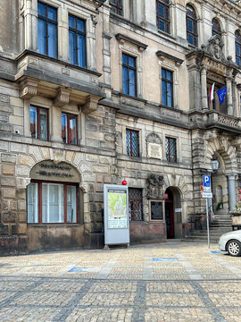 Klodzko, Poland, September 3, 2025: Library in the town hall building in Klodzko, Poland