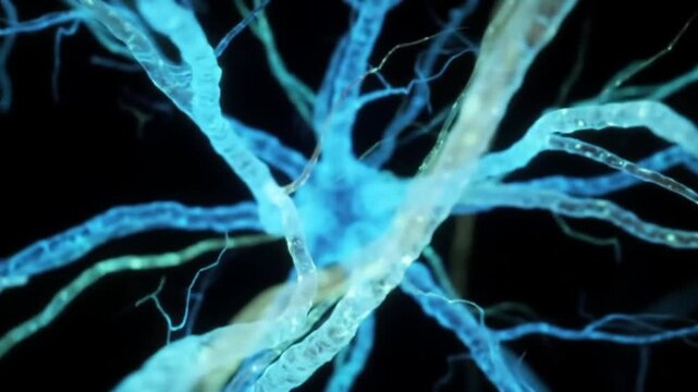 Abstract illustration of neural network connections in shades of blue