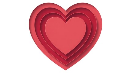 3D Paper Cut Heart Layered Background for Valentine's Day.