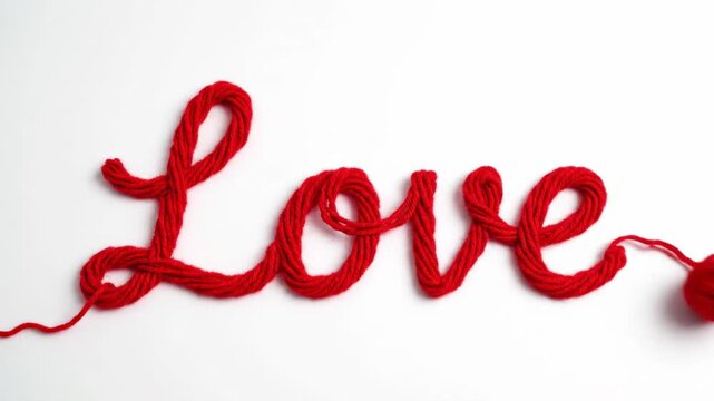 Bright Red Yarn Ball for Knitting and Crafting Projects with Knitting Needles