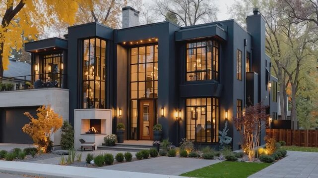 Modern Home Elegance: An architectural masterpiece embodies modern design, with clean lines, expansive windows, and sophisticated elements.