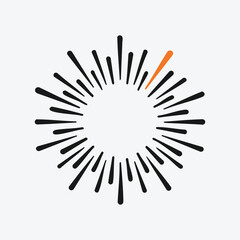 Obraz premium Abstract Radial Energy Burst Minimal Line Vector