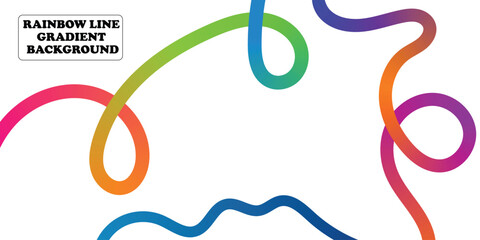 Obraz premium Abstract Party with Gradient. Vector 3D Curve Rainbow Ribbons Background, Rainbow Color line Ribbons shape background.