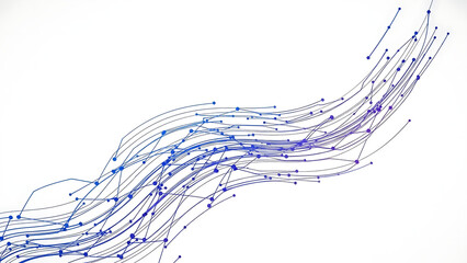 A complex network of lines and dots on a white background Fundo branco