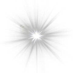Fototapeta premium Transparent light explosion with sparkling rays