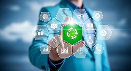 Business Process Optimization and Time Management Concept with Interactive Digital Interface, Professional Strategy and Workflow Efficiency for Modern Enterprise