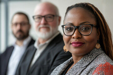 Generative AI portrait of diverse group of people celebrating inclusion, empowerment, and ethnicity with joyful expressions