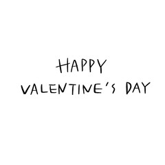 Handwritten Happy Valentine's Day text on simple background
