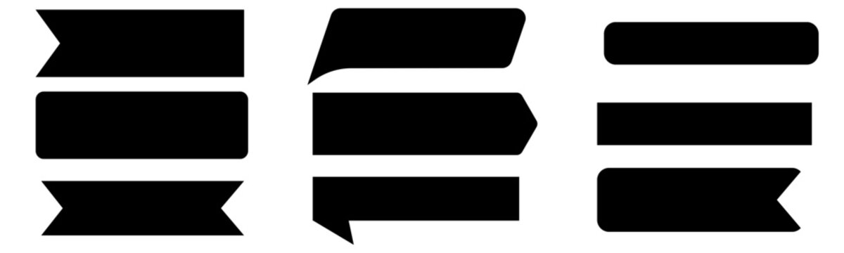 set of speech bubbles. Ribbons collection isolated on white.  Set of banners. Vector illustration