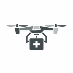 Medical Drone Delivery Service Icon Concept