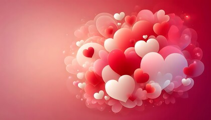 Celebration of love with heart shapes