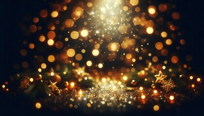 Golden sparkles illuminating the night