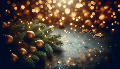 Golden christmas tree ornaments