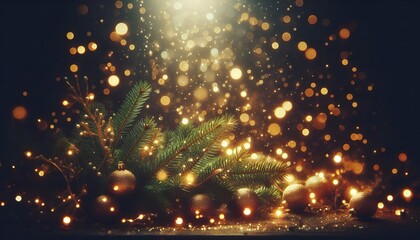 Illuminated christmas tree with sparkling lights