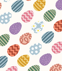 Cute easter eggs colorful vector illustartion