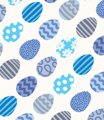 Cute easter eggs blue vector illustartion