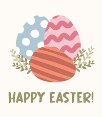 Cute vector easter eggs card