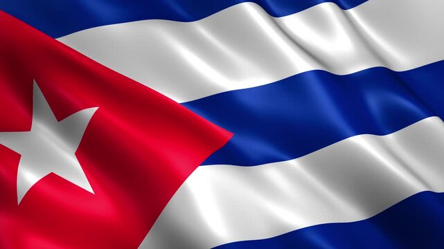 waving cuba national flag animation loop