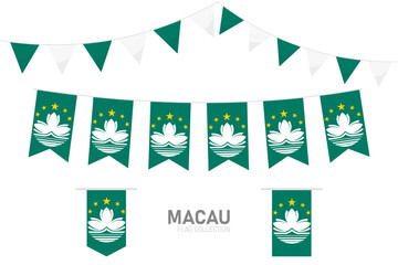 Macau national flag collection, Flag garlands festive bunting triangle banners and hanging flag