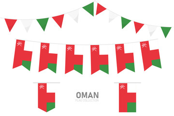 Oman national flag collection, Flag garlands festive bunting triangle banners and hanging flag